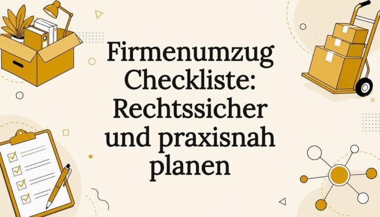 Firmenumzug Checkliste: Rechtssicher und praxisnah planen
